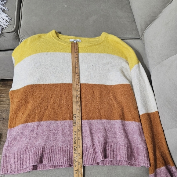 Madewell Women's Colorblock Sweater in Yellow, Cream, Orange, and Pink Size S - Picture 6 of 10